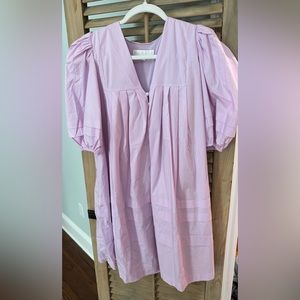 Karlie lavender puff sleeve ruffle edge dress size Medium